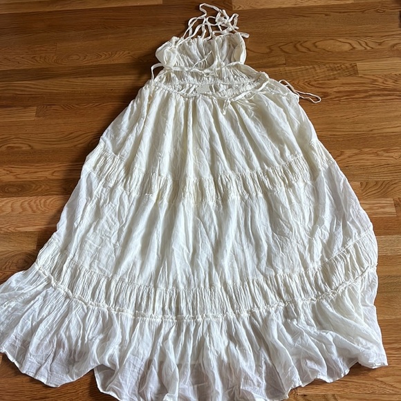 Free People Taking Sides Maxi Dress Size XL NWT Ivory - Picture 10 of 16